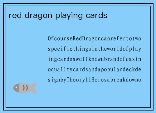 red dragon playing cards